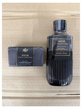 Bath & Body Works Men's Noir 3-in-1 Hair, Face & Body Wash & Bar Soap NEW SEALED